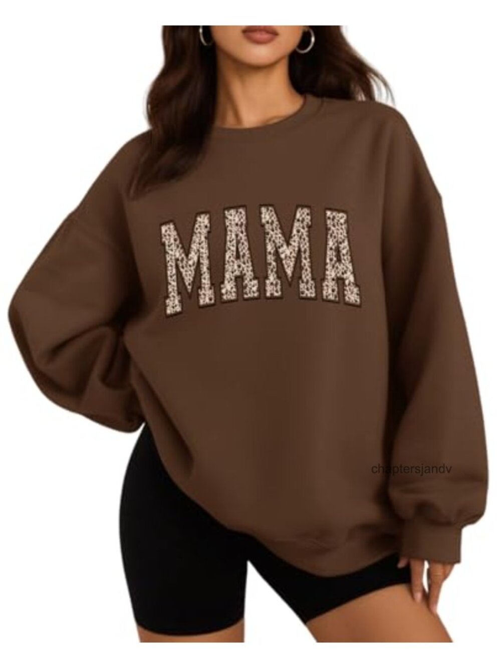 Oversized MAMA Graphic Sweatshirt Crewneck Long Sleeve Pullover